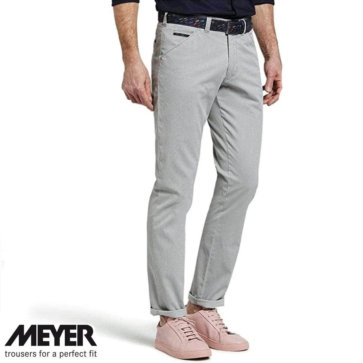Meyer Chicago Cotton Chino Trousers Light Grey 6 Meyer Chicago Cotton Chino Trousers Light Grey - Image 4