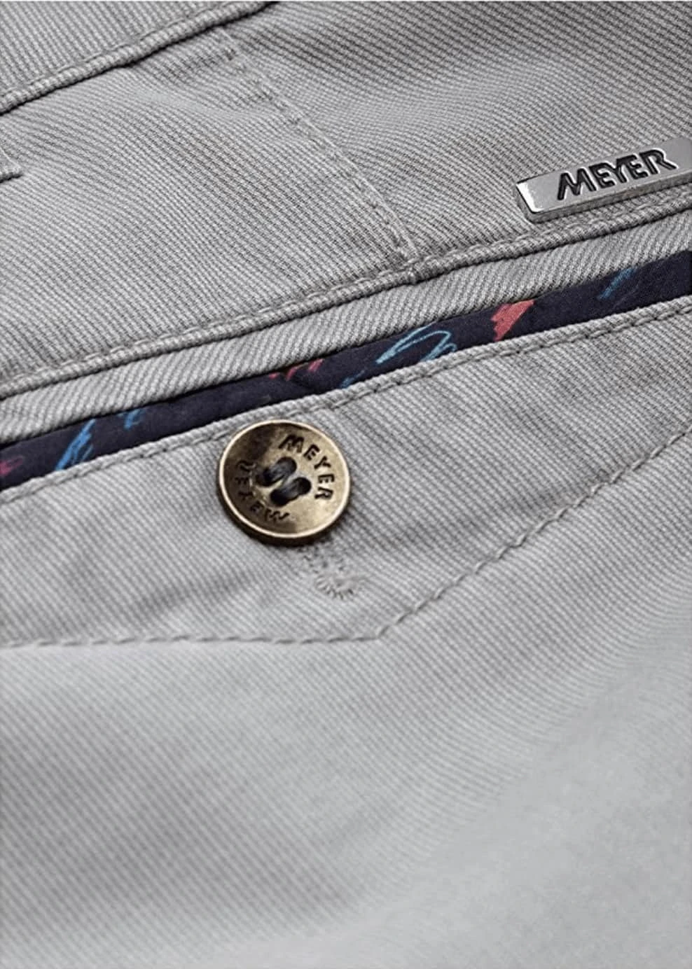 Meyer Chicago Cotton Chino Trousers Light Grey 5 Meyer Chicago Cotton Chino Trousers Light Grey - Image 3