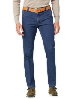 Meyer Men's Roma T400 Core Spun Denim Straight Leg Jeans Blue Stone