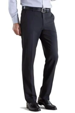Meyer Men's Trousers Roma Fine Gabardine Wool Mix Black