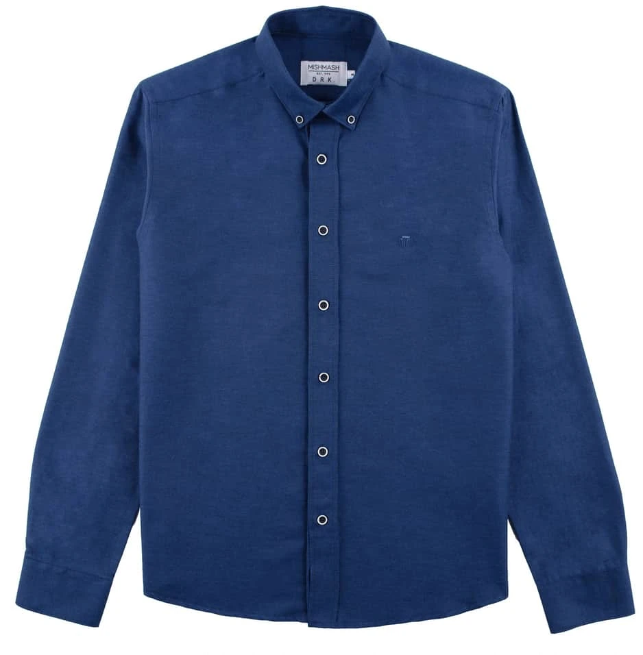 Mish Mash Men's Classic Oxford Shirt Summit Long Sleeve Indigo Navy 4 Mish Mash Men's Classic Oxford Shirt Summit Long Sleeve Indigo Navy - Image 2