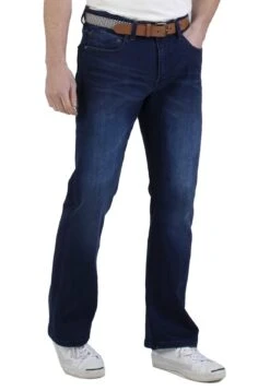 Mish Mash Mens Flex Active 1941 Bootcut Dark Denim Jeans