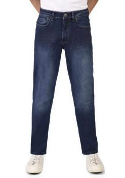 Mish Mash Mens Flex Active Tapered Fit Mid Denim Jeans