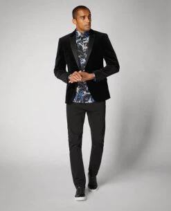 Remus Uomo Men's Monti Slim Fit Velvet Tuxedo Jacket Black -Casa Moda Store remus uomo mens monti slim fit velvet tuxedo jacket black northern ireland belfast 581