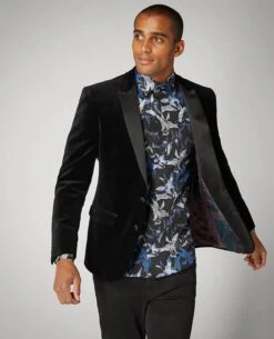 Remus Uomo Men's Monti Slim Fit Velvet Tuxedo Jacket Black -Casa Moda Store remus uomo mens monti slim fit velvet tuxedo jacket black northern ireland belfast 952