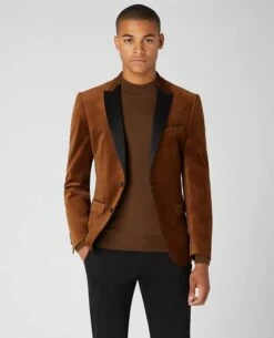 Remus Uomo Men's Monti Slim Fit Velvet Tuxedo Jacket Tobacco -Casa Moda Store remus uomo mens monti slim fit velvet tuxedo jacket tobacco northern ireland belfast 717