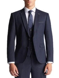 Remus Uomo Mens Palucci 3 Piece Suit 32251/78 Navy Pinstripe