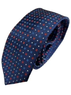 Remus Uomo Mens Tie & Pocket Square Set TP4856-78 Navy/Red