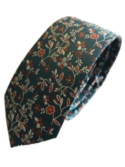 Remus Uomo Tie & Pocket Sqaure Set Floral Turquoise