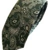 Remus Uomo Tie & Pocket Sqaure Set Paisley Dark Green