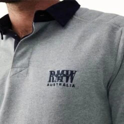 RM Williams Mens Classic RMW Rugby Top Grey/Navy -Casa Moda Store rm williams mens classic rmw rugby top grey navy northern ireland belfast lisburn 303