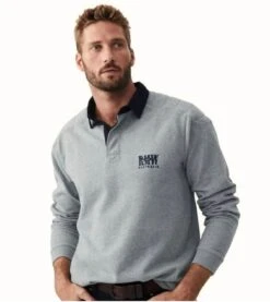 RM Williams Mens Classic RMW Rugby Top Grey/Navy -Casa Moda Store rm williams mens classic rmw rugby top grey navy northern ireland belfast lisburn 657