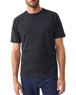 RM Williams Mens Parson T-Shirt Navy/Chestnut