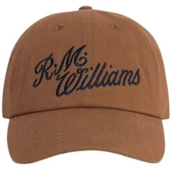 RM Williams Mens Script Baseball Cap Brown/Navy