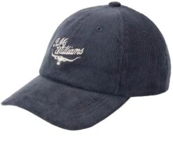 RM Williams Mens Script Longhorn Cord Baseball Cap Navy