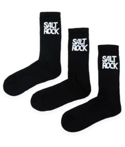Saltrock Mens 3 Pack Athletic Socks Black