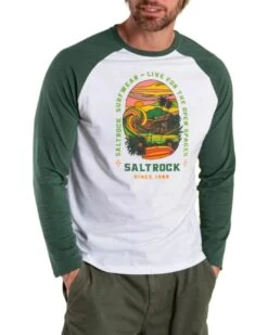 Saltrock Mens Atlantic Adventure Long Sleeve T-Shirt Dark Green