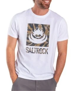 Saltrock Mens Camo Leaf Flame T-Shirt White