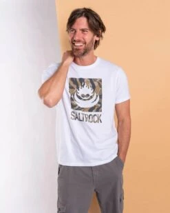 Saltrock Mens Camo Leaf Flame T-Shirt White -Casa Moda Store saltrock mens camo leaf flame t shirt white northern ireland belfast lisburn 859