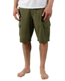 Saltrock Mens Penwith Cargo Shorts Dark Green