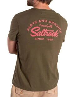 Saltrock Mens Strike Logo T-Shirt Dark Green