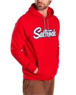 Saltrock Mens Strike Pop Hoodie Red