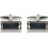 Shiny & Brushed Rectangular Curved Rhodium Cufflinks -Casa Moda Store shiny brushed rectangular curved rhodium cufflinks northern ireland belfast lisburn 187