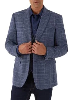 Skopes Mens Winster Blazer Jacket Blue Glen Check