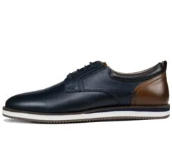 Sloane Shoes Mens Brandon Casual Trainers Navy/Cognac