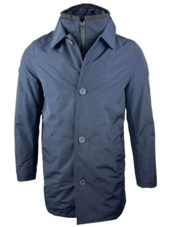White Label Mens Hayes Water Repellant Overcoat Navy