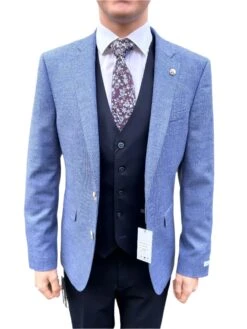 White Label Mens Jasper Sports Jacket Tapered Fit Blue