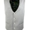 White Label Mens Jasper Waistcoat Tapered Fit Stone Grey