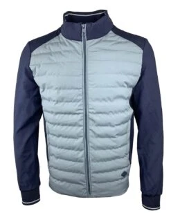 White Label Men's Kingsford Hybrid Zip Up Casual Jacket Ice Blue/Navy