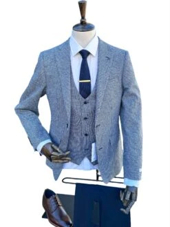 White Label Tapered Fit Houndstooth Jasper Jacket Blue