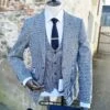 White Label Tapered Fit Houndstooth Jasper Waistcoat Blue -Casa Moda Store white label tapered fit houndstooth jasper waistcoat blue northern ireland belfast lisburn 523