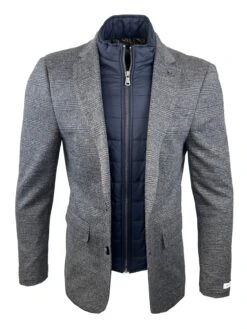 White Label Tapered Fit Sports Jacket Jackson Taupe Check