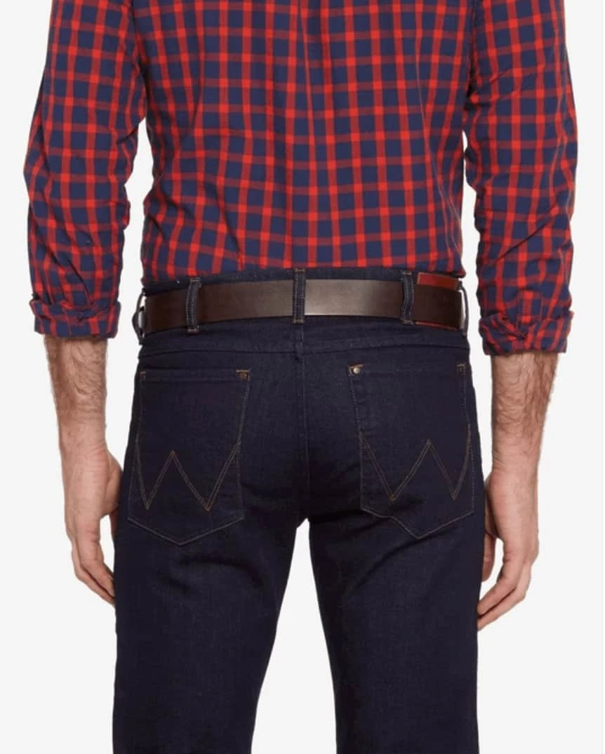 Wrangler Men's Belt Metal Loop Leather Brown 7 Wrangler Men's Belt Metal Loop Leather Brown - Image 5