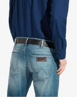 Wrangler Men's Metal Loop Leather Belt Black -Casa Moda Store wrangler mens metal loop leather belt black northern ireland belfast lisburn 110